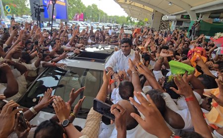 கோவை வந்த அண்ணாமலைக்கு உற்சாக வரவேற்பு; We The Leader கோஷம் விண்ணதிர்ந்தன