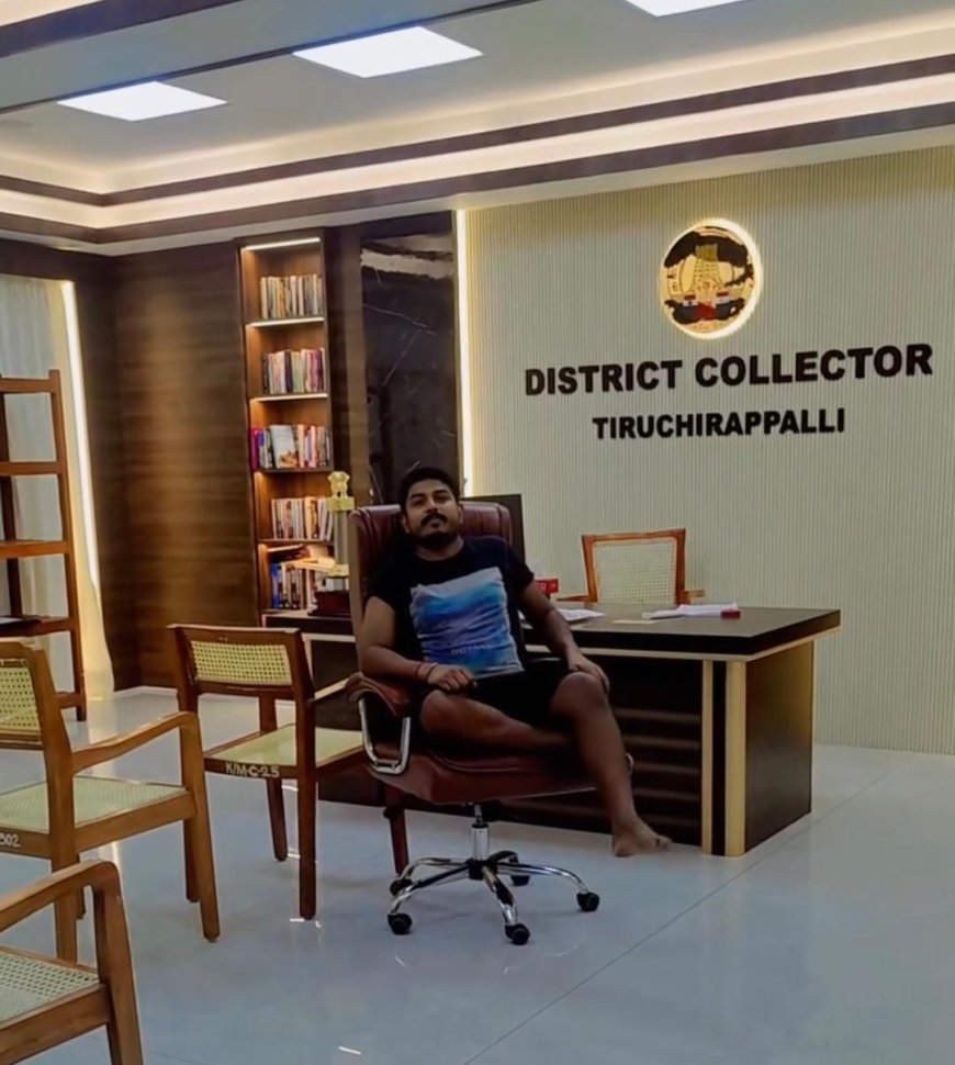 ஆட்சியர் இருக்கையில் அமர்ந்து ரீல்ஸ்; வட மாநில தொழிலாளி மீது சட்டபூர்வ நடவடிக்கை - மாவட்ட நிர்வாகம்